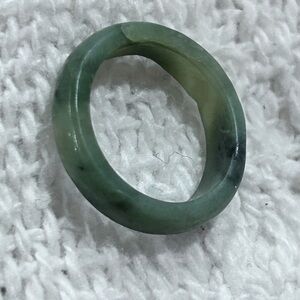 Green Jade Smooth Band Ring - Women's Jewelry